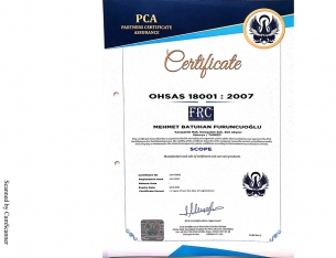 OHSAS 18001 : 2007 Sertifikamız